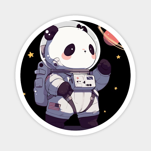 Panda Astronaut - Panda Bear Japanese Magnet by Anassein.os